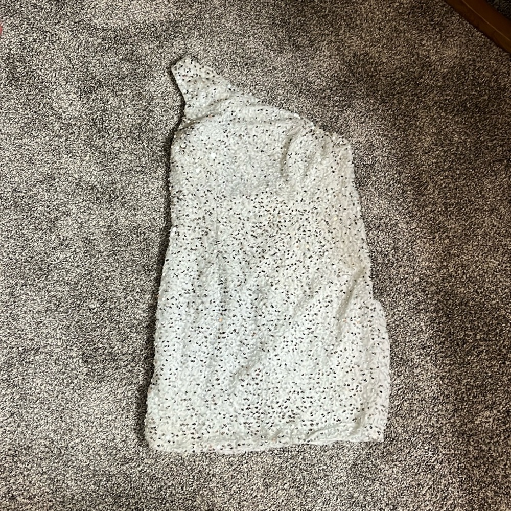 silver hoco dress